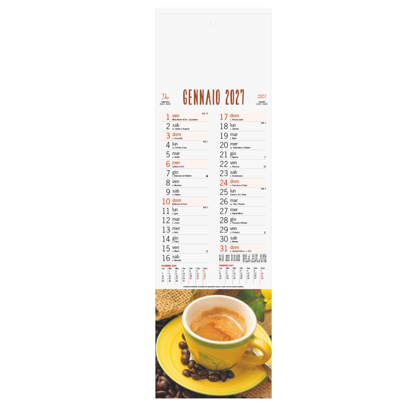 Caffè – Calendario illustrato silhouette cm 14×47 CS0001 Caffè - Calendario illustrato silhouette cm 14x47 CS0001