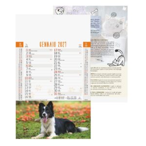 Cani e gatti – Calendario Illustrato da parete cm 28,8×47 CI0009 Cani e gatti - Calendario Illustrato da parete cm 28,8x47 CI0009