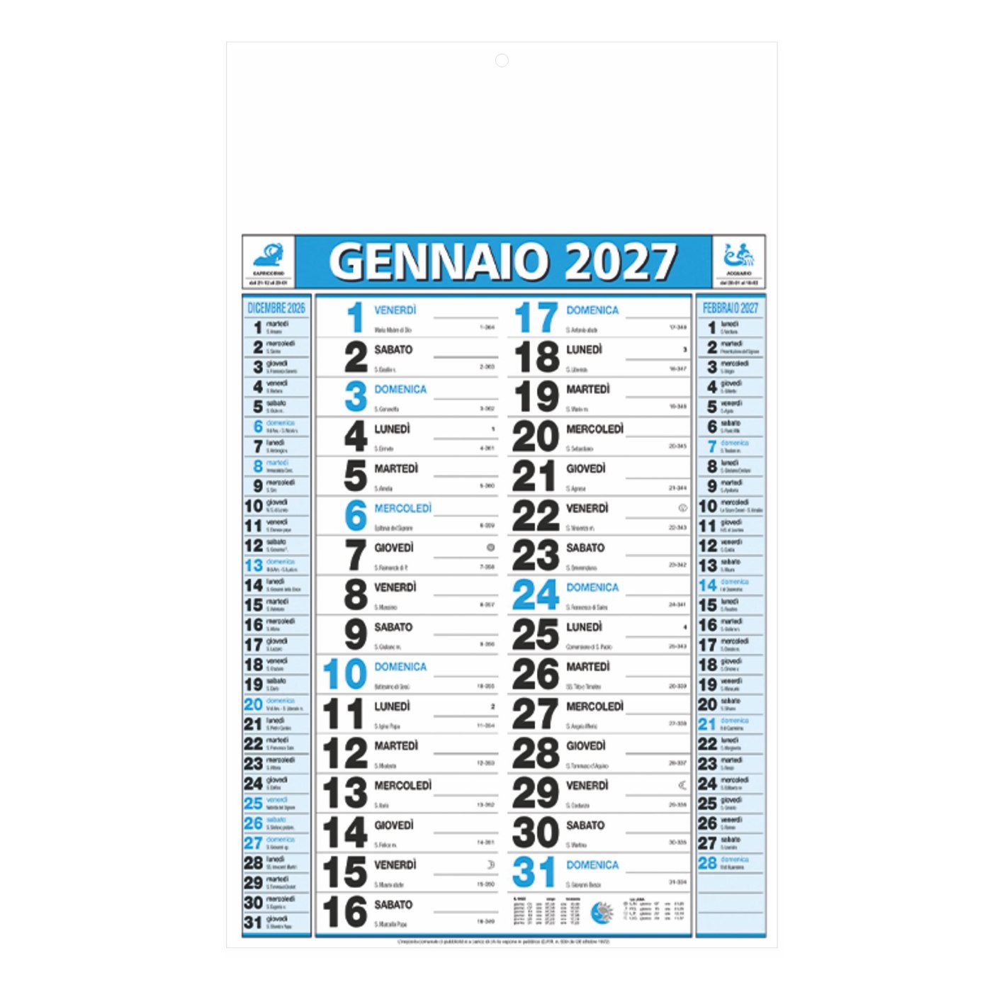 Classico – Calendario Olandese da parete cm 28,8×47 CO0001 Classico - Calendario Olandese da parete cm 28,8x47 CO0001