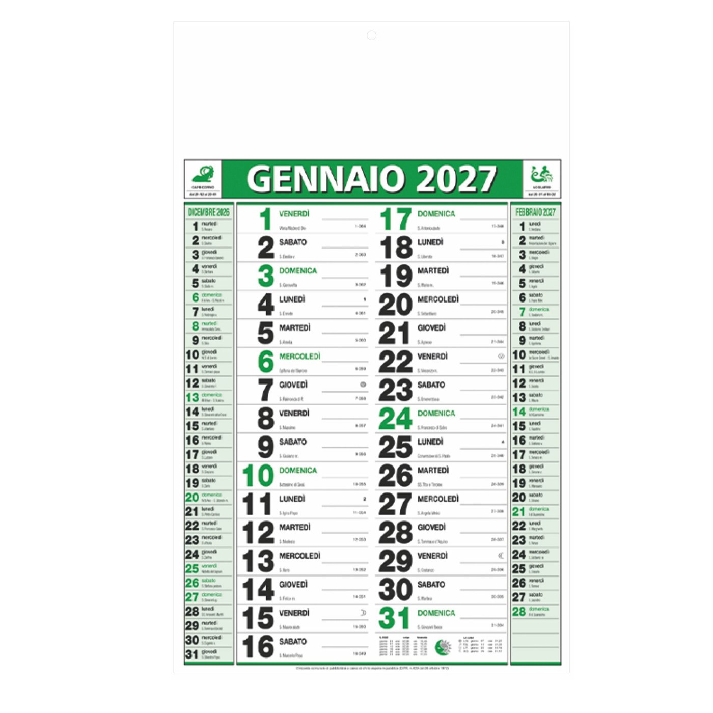 Classico – Calendario Olandese da parete cm 28,8×47 CO0001 Classico - Calendario Olandese da parete cm 28,8x47 CO0001