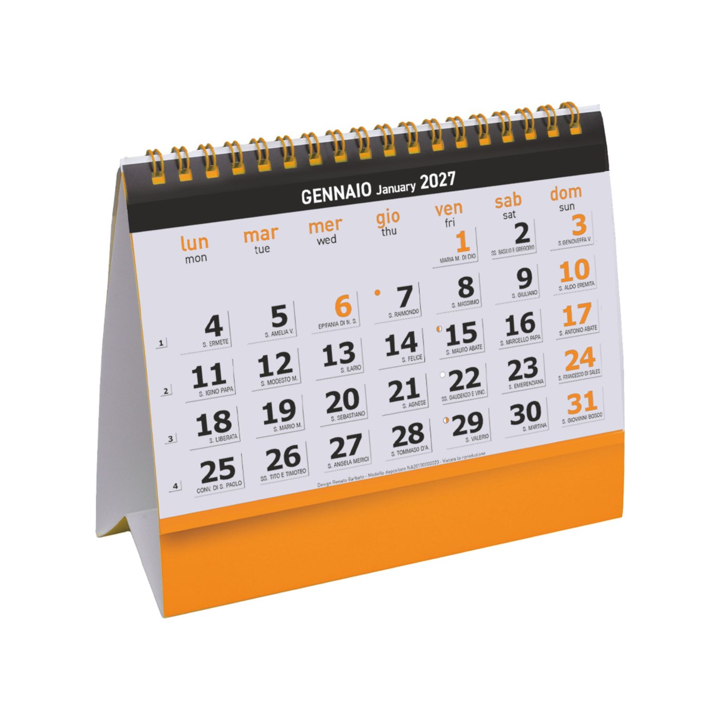 Essential Desk – Calendario da Tavolo cm 16,5×14 CT0001 Essential Desk - Calendario da Tavolo cm 16,5x14 CT0001