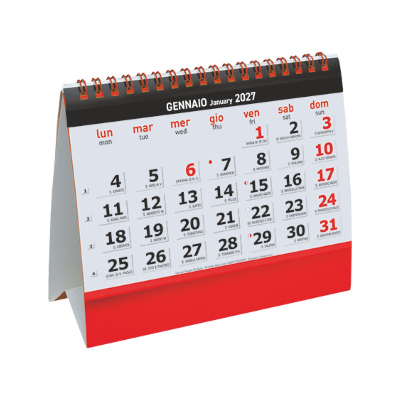 Essential Desk – Calendario da Tavolo cm 16,5×14 CT0001 Essential Desk - Calendario da Tavolo cm 16,5x14 CT0001