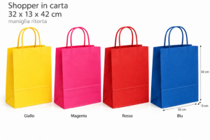 Shopper in carta 32x13x42 mix colori