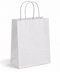 Shopper in carta 18x8x25 bianca ritorta