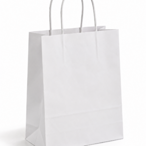 Shopper in carta 18x8x25 bianca ritorta Shopper in carta 18x8x25 bianca ritorta