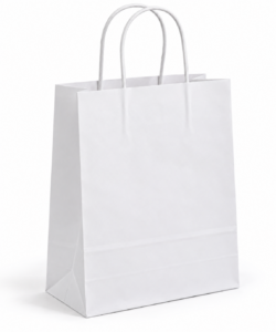 Shopper in carta 23x10x32 bianca ritorta