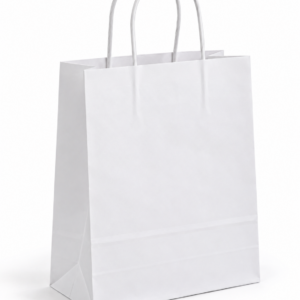 Shopper in carta 23x10x32 bianca ritorta Shopper in carta 23x10x32 bianca ritorta