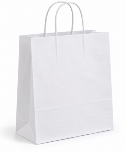 Shopper in carta 32x13x42 bianca ritorta