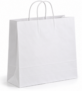 Shopper in carta 44x14x50 bianca ritorta
