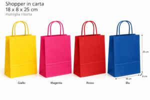 Shopper in carta 18x8x25 mix colori