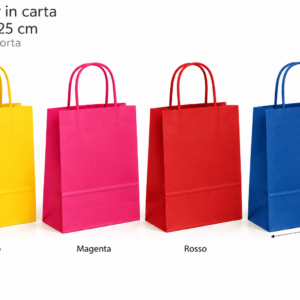 Shopper in carta 18x8x25 mix colori Shopper in carta 18x8x25 mix colori