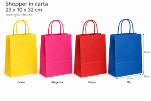 Shopper in carta 23x10x32 mix colori