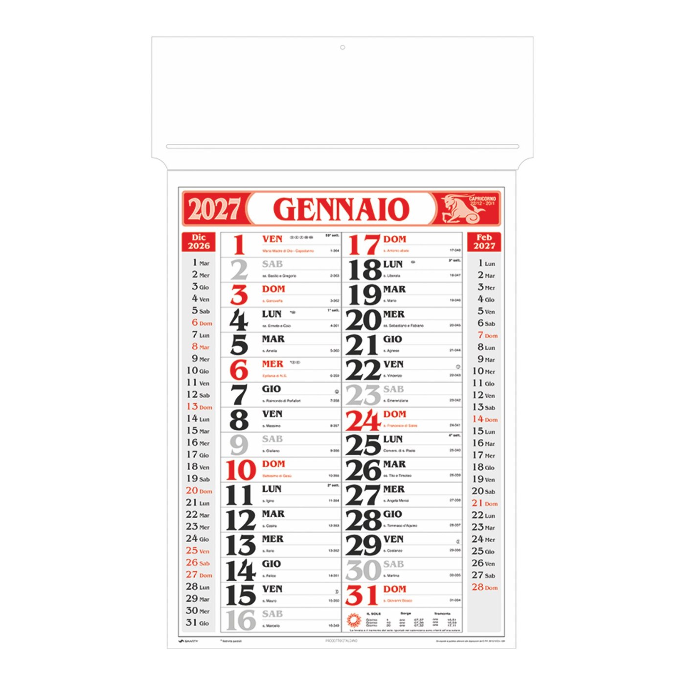 Passafoglio – Calendario Olandese da parete cm 34×55 CO0004 Passafoglio - Calendario Olandese da parete cm 34x55 CO0004